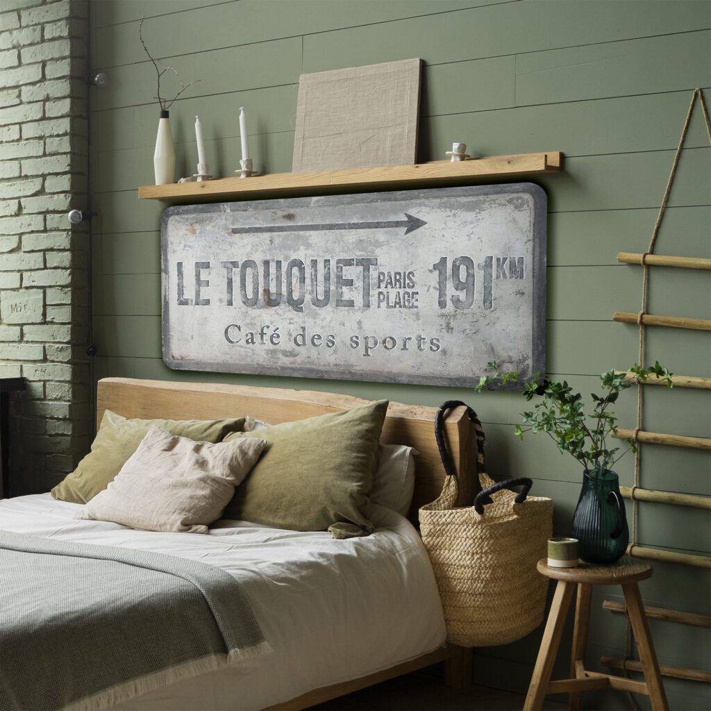 Panneau personnalisé "Le Touquet" mise en situation.